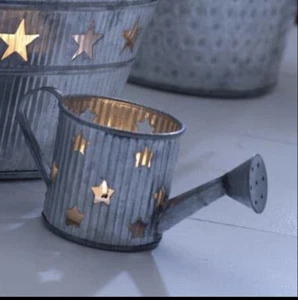 Deko Blechstern Mini Gießkanne Windlichthalter, 2er Set - Bild 1 von 1