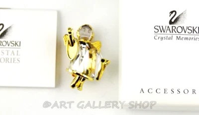 Broche PIN ÁNGEL BENDICIÓN Swarovski Austria Cristal Recuerdos y Tono Dorado en Caja Foto 1 de 4