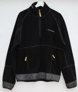 Vintage Ralph Lauren Fleece Jacket Black Half Zip Coat Mens Medium M - Picture 1 of 7