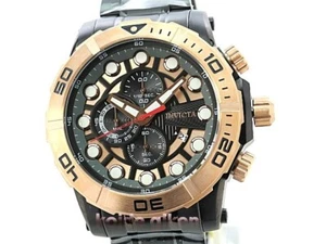 Cronógrafo para hombre Invicta 28267 Sea Hunter oro rosa y negro nuevo con etiquetas de JAPÓN - Imagen 1 de 12
