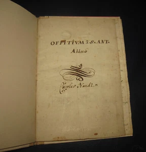 1700 Manoscritto religioso: Offitium Sant' Antonio Abbate - Carolus Nardi - Foto 1 di 9