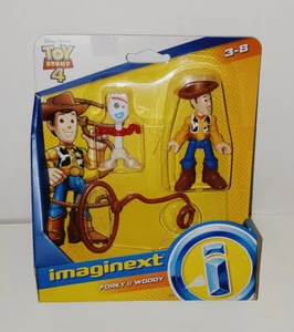 FISHER PRICE DISNEY PIXAR IMAGINEXT TOY STORY 4 SHERIFF WOODY & FORKY FIGURES - Picture 1 of 5