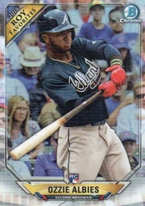 2 2018 Bowman Chrome Roy Favorites OZZIE ALBIES RC BRAVES MLB ROOKIE LOGO - Picture 1 of 1