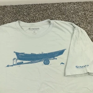 Simms T-Shirt Fishing Products Mens 2XL Row Boat Graphic Blue - Picture 1 of 9