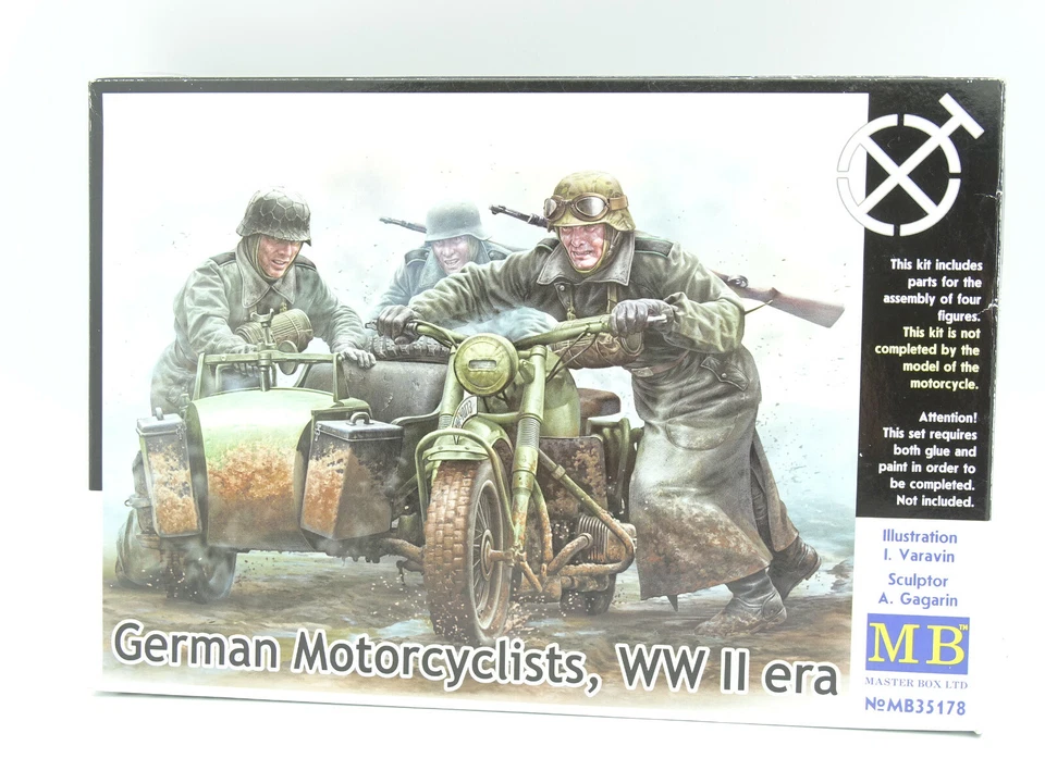 MB Master Box Modellino 1/35 Militare Army - Tedesco Motorcyclists WWII - Immagine 1 di 1
