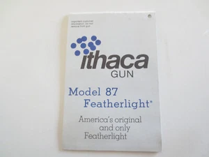 ITHACA Model 87 " Featherlight" Pump Shotgun TAKEDOWN Owners MANUAL - Picture 1 of 3