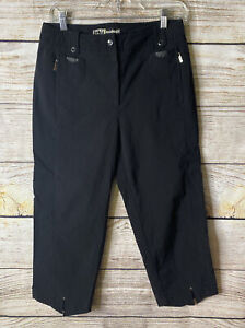 Jamie Sadock  Capri Pants 6 Nylon Rayon Bd Black Golf Active Zip Pockets 30x22