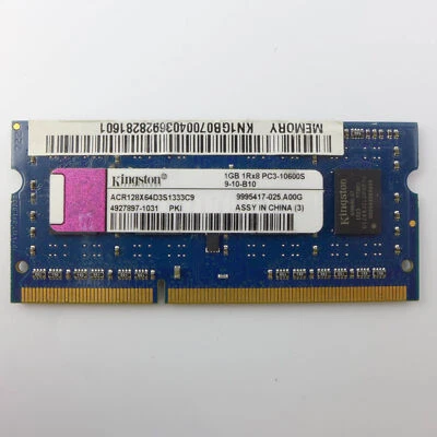 1 GB DDR3 SDRAM PC3-10600 (DDR3-1333) ACR128X64D3S1333C9 Ram Mémoire Kingston - Photo 1/3