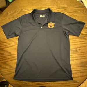 Auburn Tigers Polo Russell Athletic Men’s Size Large 42-44 Navy Blue War Eagle - Picture 1 of 6