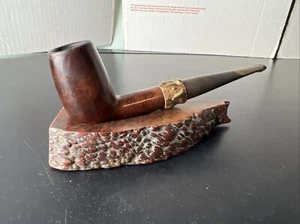 Vintage Dirks Tobacco Pipe With Stand Marked Israel With Textured Brass Used - Picture 1 of 21