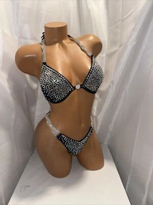 Npc Teal COMPETITION figure suit 34D Small Bottom NWT Handmade - Picture 1 of 6