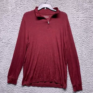 Club Room Sweater Mens M Medium Red Heather Quarter Zip Pullover - Picture 1 of 6