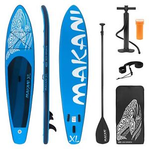 Surfboard Stand Up Paddle SUP Board Makani XL Paddelboard aufblasbar Blau 380 cm