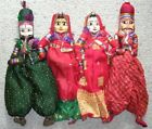 Famous Traditional Handcrafted Rajasthani Wood Folk 2 Pair Puppets Multicolor