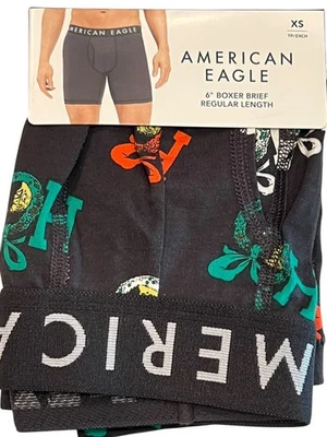 Новый с Ярлыками AMERICAN EAGLE 6 «боксер бриф Sz XS-S-M-L-XL черный красный Рождественский гринч #97 - Изображение 1 из 4