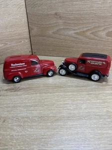 Ertl 1950 Chevy Panel Van And 1932 Ford Delivery Van Budweiser Bank With Keys - Picture 1 of 15