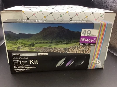Vivitar 3-Piece Multi-Coated Filter Kit 49mm (UV/CPL/FLD) - Image 1 of 4
