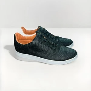 Zapatos Alfa Western Wear Python negro mate hechos a mano para hombre talla 11” - Imagen 1 de 6