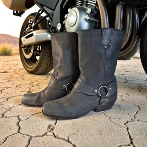 Botas Zodiac Omni Western para mujer 8,5 MB cuero negro motocicleta grunge metal  - Imagen 1 de 14