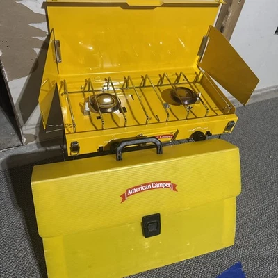 Estufa de propano American Camper vintage, 2 quemadores con estuche original envío gratuito Foto 1 de 4