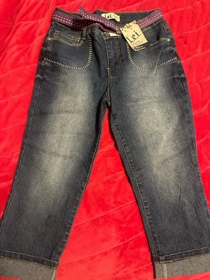 Pantalones de mezclilla Lei nuevos para niñas con cinturón morado Foto 1 de 4