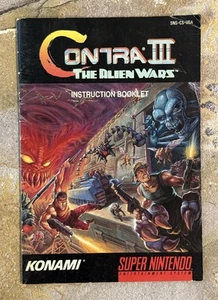 Contra III: The Alien Wars Manual - Super Nintendo SNES **VER DESCRIPCIÓN** - Imagen 1 de 6