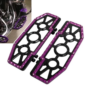 Black & Purple Driver Floorboards Footboards For Harley Street Road Glide King - Foto 1 di 17