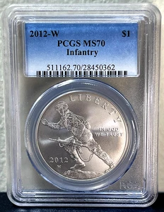 2012-W Infantry SILVER Dollar Commemorative PCGS MS70 - Picture 1 of 2