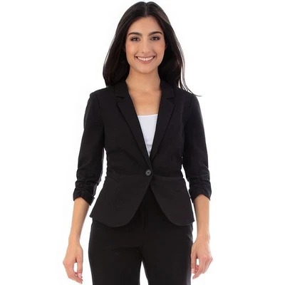 Blazer Bcx Juniors' Ruched manga 3/4 XS - Imagem 1 de 2