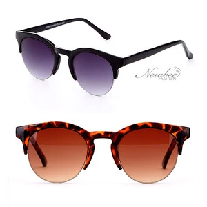 Gafas de sol redondas de media montura estilo vintage lentes retro circulares - Imagen 1 de 6
