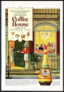 Botella de licor Coffee House 1964 arte anuncio impreso vintage - Imagen 1 de 7