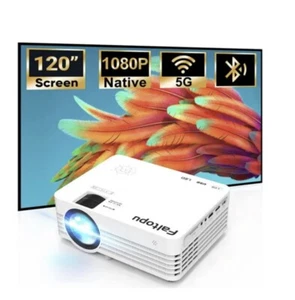 Wifi Projector LCD LED USB Bluetooth high definition With 120”  Screen Portable - Picture 1 of 8