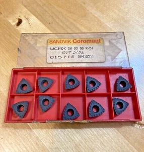 Qty:10 SANDVIK TRIGON WCMX 06 03 08 R-51 GRADE P-K15 CARBIDE INSERTS - Picture 1 of 6