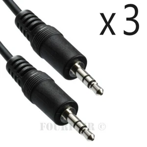 3 Pack Lot - 10ft 1/8" 3.5mm Audio Headphone Male Stereo Cable M/M MP3 Aux PC - Picture 1 of 2