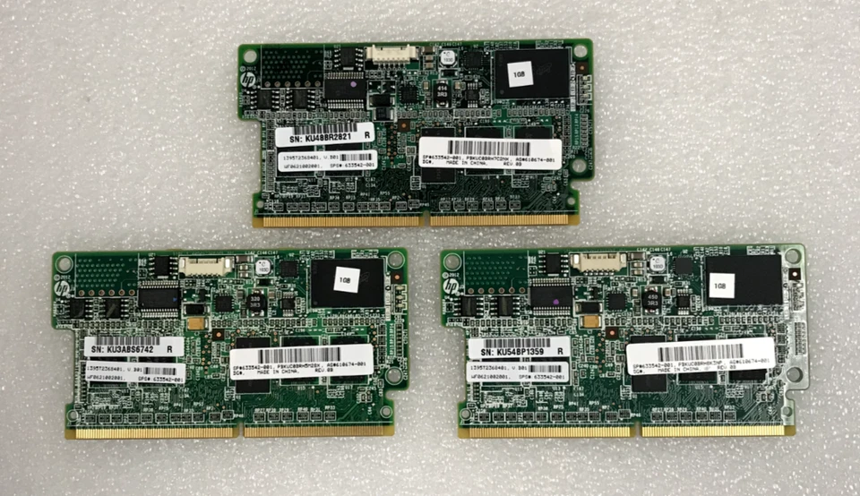 Lot of 3x HP 633542-001 610674-001 1G Flash Cache Memory - Image 1 of 1
