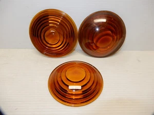 3 ANTIQUE KOPP AMBER GLASS RAILROAD SWITCH SIGNAL LENS * - Picture 1 of 4