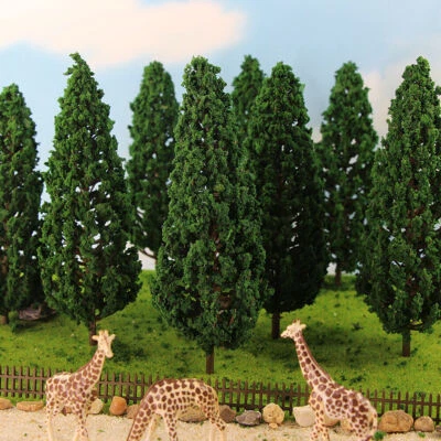 10pcs Model Pine Trees 1:25 Green For O G Scale Railway Layout 16cm S16060 - Image 1 of 4