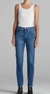 NWT! $228 Anthropologie x EDWIN Women's Hana Blue Denim Straight Jeans Size 27 - Picture 1 of 8