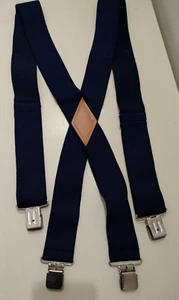 Blue Suspenders Adult Size Adjustable Stretch 2" wide Dominican Republic - Picture 1 of 6