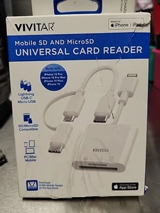 Vivitar Mobile SD and MicroSD Universal Card Reader White MOV4016 V1 Box/Retail - Picture 1 of 2