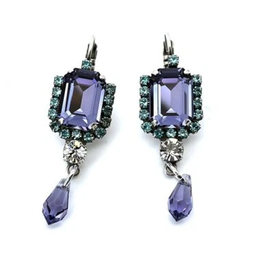 Pendientes de Mariana Mujer Elegantes Cristales de Swarovski Tanzanita y Aguamarina Foto 1 de 4