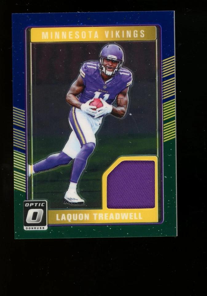 2016 Blue Green Optic Rookie Threads DRT-LT Laquon Treadwell Vikings Qty - Image 1 of 2