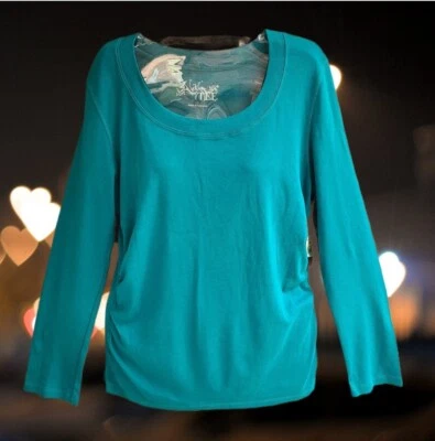 2 a Tee Women's Maternity Knit Pullover Top Long Sleeves Everglade Size L - Image 1 of 4
