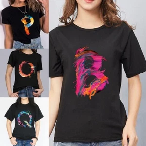 Womens T Shirt Ladies Oversized Baggy Fit Short Sleeve Slogan T-shirt Tee Tops - Picture 1 of 32