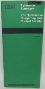 IBM VSE/Interactive Computing and Control Facility Reference Summary GX33-9006-1 - Picture 1 of 4