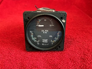 BEECHCRAFT LIGHTED 3 IN 1 INDICATOR EDO-AIRE P/N 22-804-032-11 WITH CONNECTOR - Picture 1 of 7