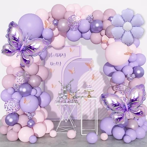 171Pcs Pink Purple Butterfly Balloon Garland Kit for Birthday Baby Shower Decor - Picture 1 of 12