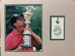 1996 Vereinigte Staaten Amateur Full FINALS Ticket Stub mit 8x10 Bild mattiert TIGERHOLZ - Bild 1 von 2