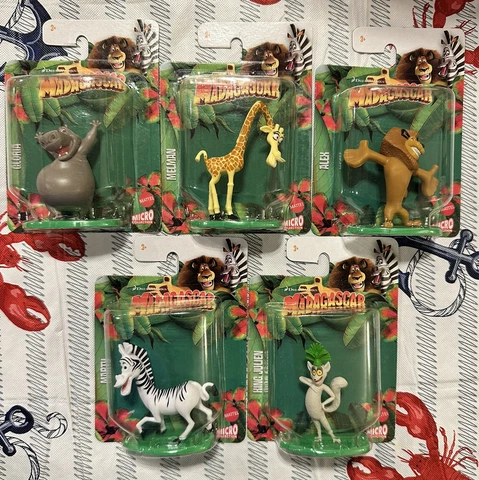 MADAGASCAR Micro Mini Action Figure Mattel Cake Topper 5 piece Lot New!! Cover