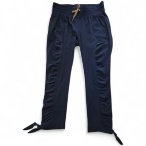 PrAna Womens Size M Navy Blue Athletic Pants With Drawstring Ankles - Picture 1 of 11